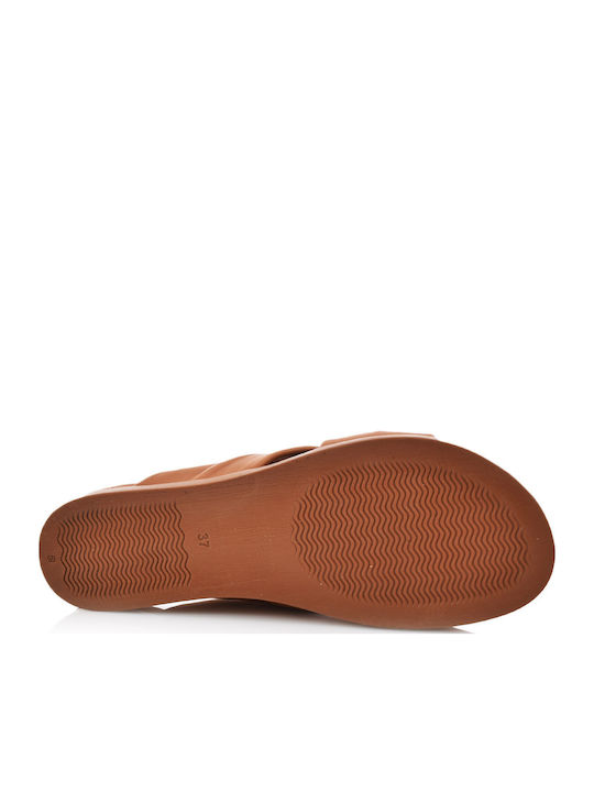 002 Leather Women's Flat Sandals Anatomic in Brown Color