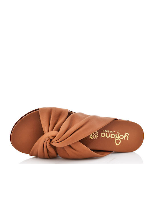 002 Leather Women's Flat Sandals Anatomic in Brown Color