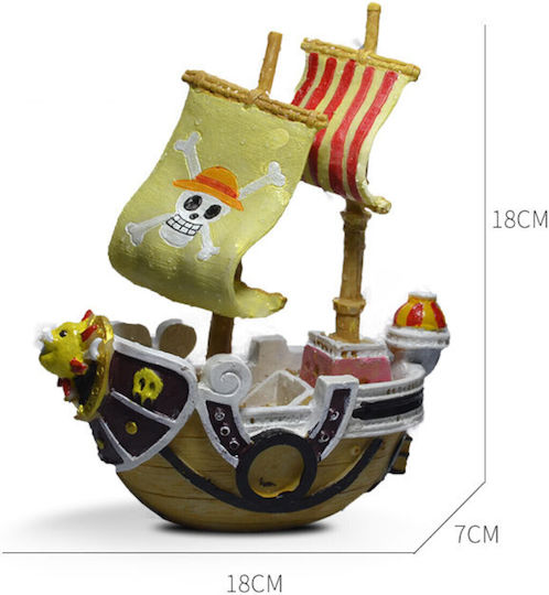 Epigasos Aquarium Decoration Pirate Boat 16*7*15cm