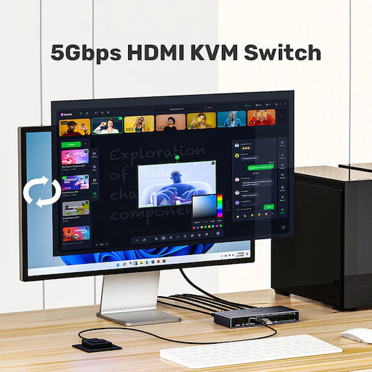 Unitek V1310A KVM & Data Switch με DisplayPort / USB 3.0