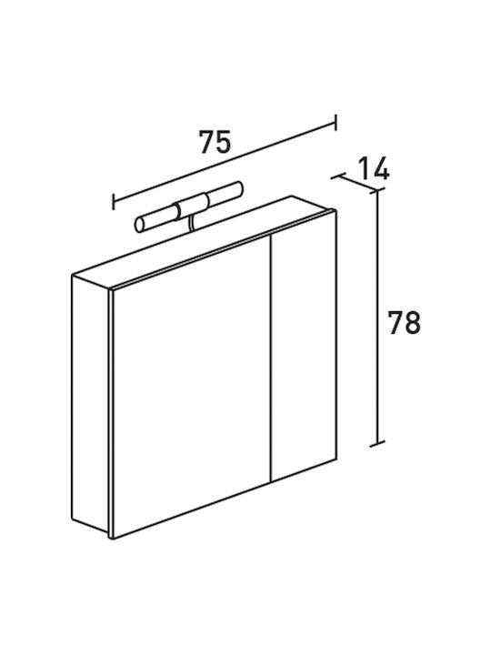Pro Bagno Oglindă de Baie cu Dulap 85x78cm