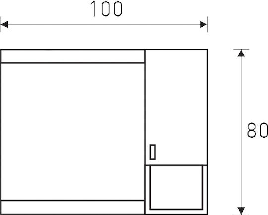 Pro Bagno 636AMA-W16 Καθρέπτης από Μοριοσανίδα με Ντουλάπι 100x80cm Μαύρος