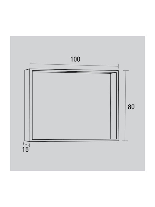 Pro Bagno Bathroom Mirror Led made of Particle Board 100x80cm Brown