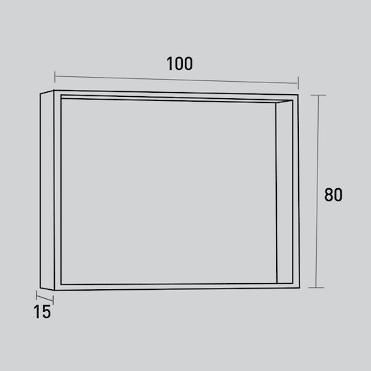 Pro Bagno 964AM Καθρέπτης Led από Μοριοσανίδα 100x80cm Καφέ