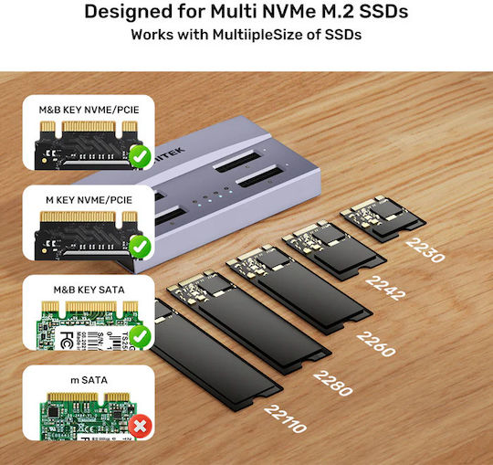Unitek Hdk Usb4 4-bay M.2 Ssd Docking Station Offline Clone S1243b
