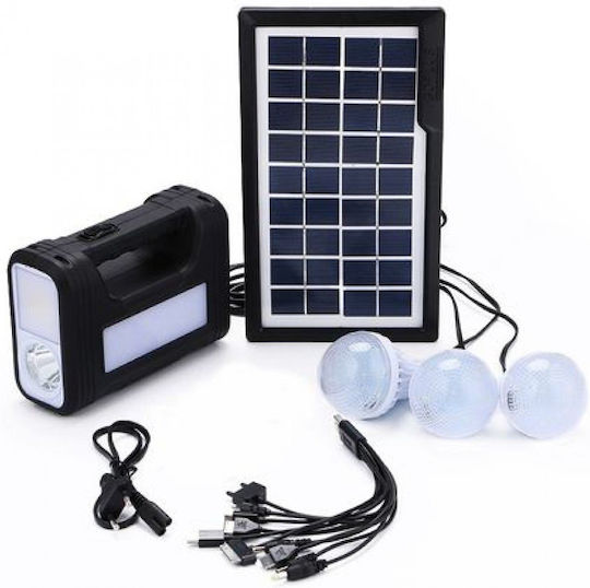 Foxmag24 Solar Batterieladegerät Kit Lampe Taschenlampe Usb 3 Birnen 6v 4ah