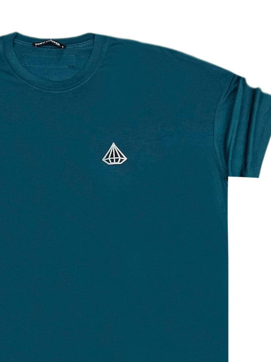 Kurzarmbluse Petrol Blue