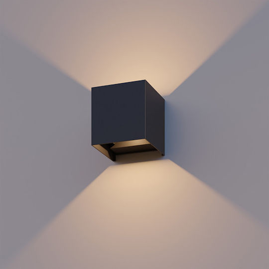 123led Επιτοίχιο Εξωτερικό Φωτιστικό LED IP54 5.5W με Θερμό Λευκό Φως Διπλής Δέσμης