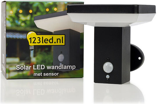 123led Wall Mounted Solar Light 380lm Warm White 3000K with Motion Sensor and Photocell IP54