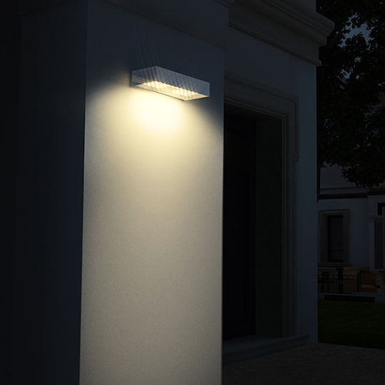 123led Wall Mounted Solar Light 6W 900lm Warm White 3000K with Motion Sensor and Photocell IP65