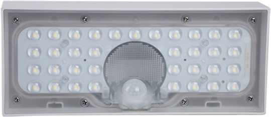123led Wall Mounted Solar Light 6W 900lm Warm White 3000K with Motion Sensor and Photocell IP65