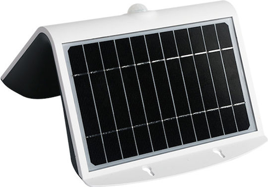 123led Επιτοίχιο Ηλιακό Φωτιστικό 4W 800lm Θερμό Λευκό 3000K με Αισθητήρα Κίνησης και Φωτοκύτταρο IP65