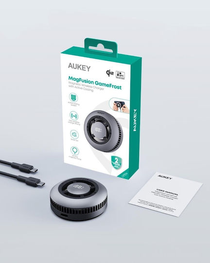 Aukey Ασύρματος Φορτιστής Qi2 15W Γκρι (LC-G10 MagFusion)