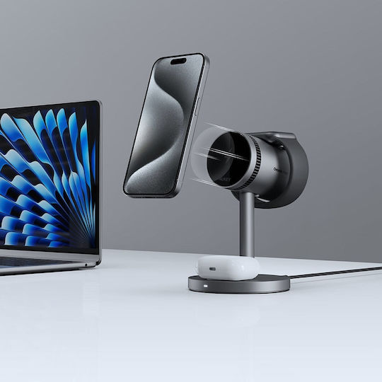 Aukey Ασύρματος Φορτιστής Qi2 Γκρι (LC-MC311A MagFusion)