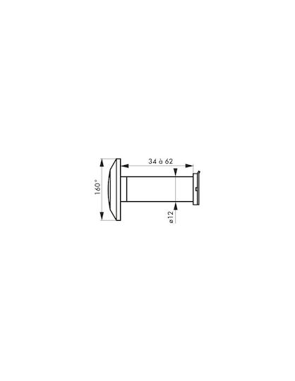 Door Viewer 160° Polished Brass Fire Resistant Thirard 00100457