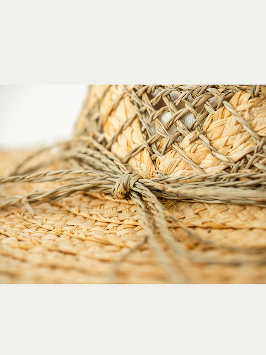 Brims and Trims Γυναικείο Ψάθινο Καπέλο Floppy Μπεζ