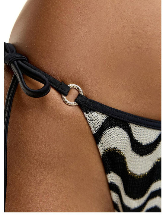 Bikini Slip με Κορδονάκια Μαύρο