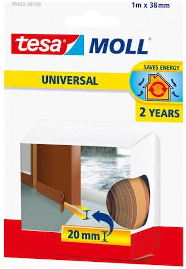 Tesa Universal 532167 Foam Self-Adhesive Tape Draft Stopper Door / Window in Brown Color 1mx3.8cm