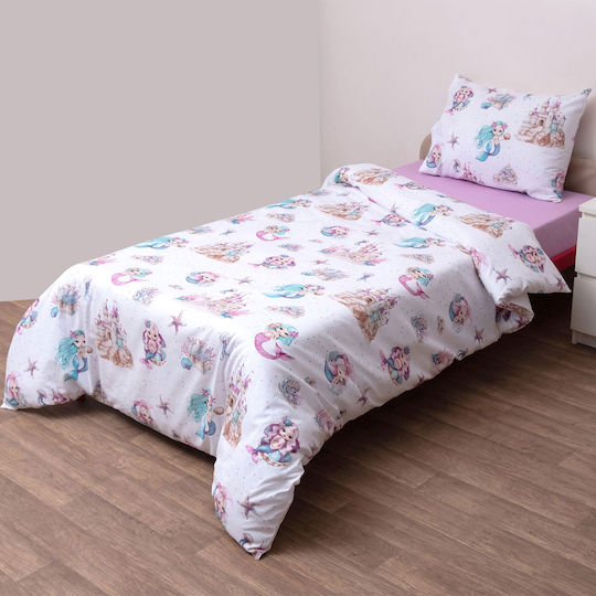 Viopros Set Cearceaf Pentru Bebeluşi Cu Faţă De Pernă Albă 120x160cm Viopros Set Cearceaf Pentru Bebeluşi Cu Faţă De Pernă Albă 120x160cm