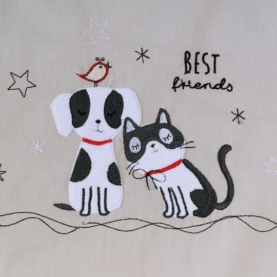 Kentia Set Copertă de Pătuț cu Față de Pernă Loft Friends Gri deschis 100x140cm.