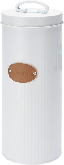 Excellent Houseware Pasta Jar with Lid Made of Stainless Steel White 2500ml