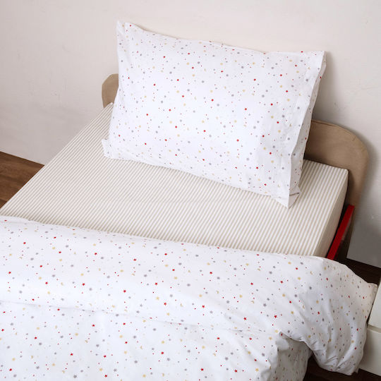Viopros Set Baby Sheets Crib Cotton Rea White 120x160cm 3 Pieces