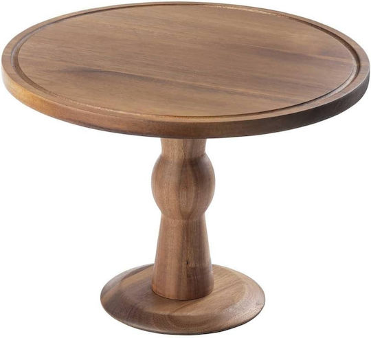 Tablecraft Τουρτιέρα Ξύλινη με Πόδι Καφέ 31.5x31.5x22.5εκ.