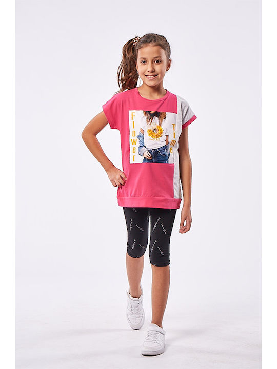 Kinder-Set mit Leggings Sommer 2Stück Fuchsie
