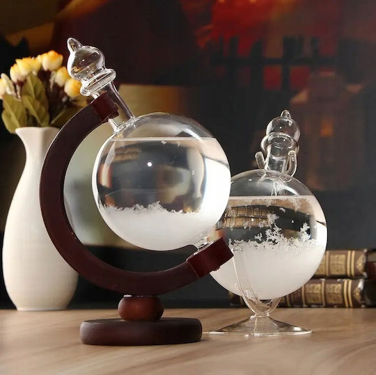 Стъклен Барометър Stormglass Resteq Елегантен Прогнозатор На Времето Ефект Кристализация