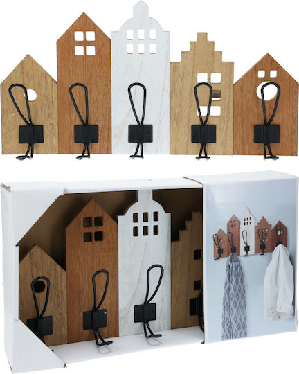 Koopman Agățătoare de Perete din Lemn cu 10 Compartimente 48x25.5x8cm Koopman Agățătoare de Perete din Lemn cu 10 Compartimente 48x25.5x8cm