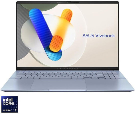 Asus Vivobook S16 S5606CA 16" OLED 120Hz (Ultra 7-255H/16GB/1TB SSD/W11 Pro) Mist Blue (Tastatură Engleză Internațională)
