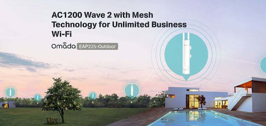 TP-LINK EAP225-Outdoor v1 Външна Точка за Достъп Wi-Fi 5 Двулентов (2.4 и 5GHz) Единичен Комплект