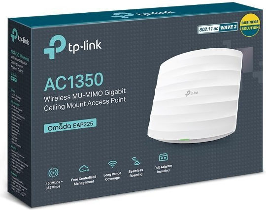TP-LINK EAP225 v1 Access Point Wi‑Fi 5 Dual Band (2.4 & 5GHz)