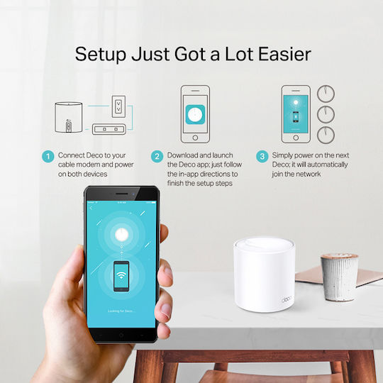TP-LINK Deco X20 v2 WiFi-Mesh-Netzwerk Zugriffspunkt Wi-Fi 6 Dualband (2,4 & 5 GHz) in Einzelner Bausatz