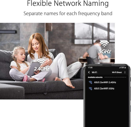 Asus ZenWiFi XD4 Plus WiFi Mesh Network Access Point Wi‑Fi 6 Dual Band (2.4 & 5GHz) in Triple KIt Black