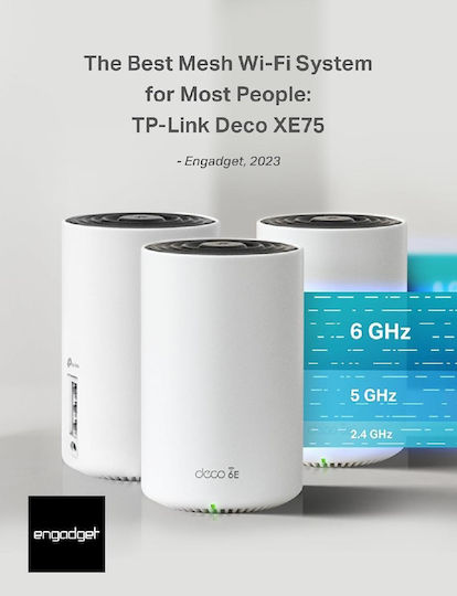 TP-LINK Deco XE75 Pro v2 Access Point with Mesh Wi‑Fi 6E Dual Band (2.4 & 5GHz) Double Kit