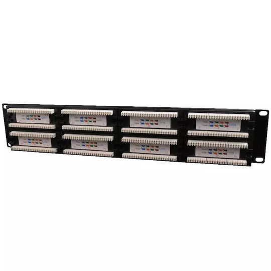 Gembird Patch Panel for Rack 2U 19" with 48 cat5e Ports Black