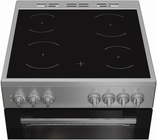 Indesit Κουζίνα 66lt με Κεραμικές Εστίες Π60εκ. Inox