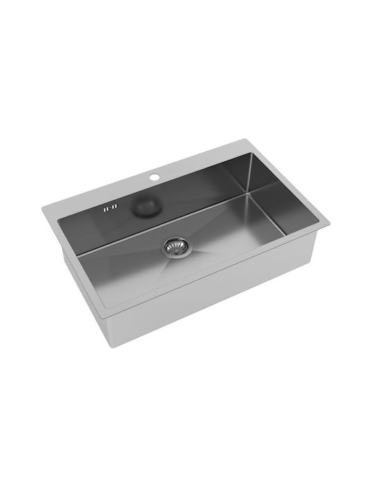 Helika Luna Ένθετος Νεροχύτης Inox Μ79xΠ50.5cm Ασημί