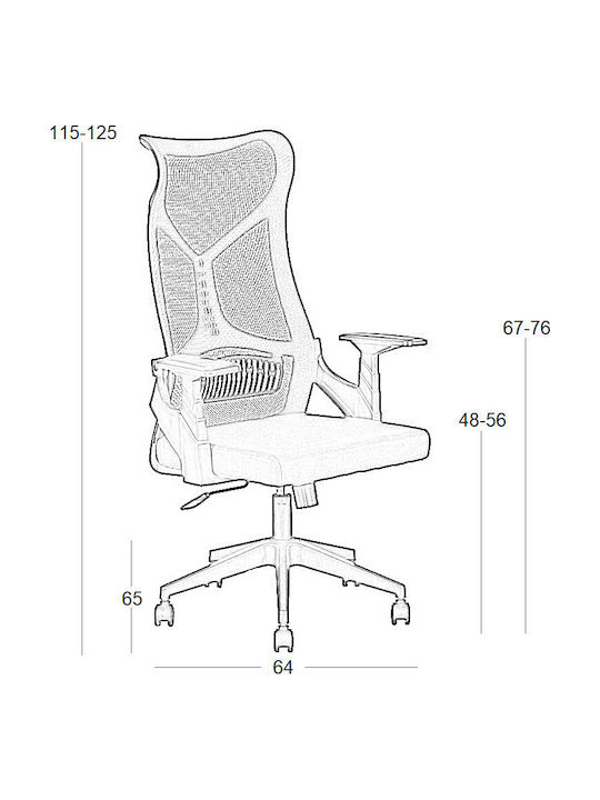 Zita Plus A9920 Scaun De Birou De Director Cu Brațe Negre
