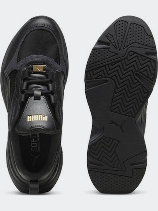 Cassia Lux Damen Chunky Sneakers Schwarz