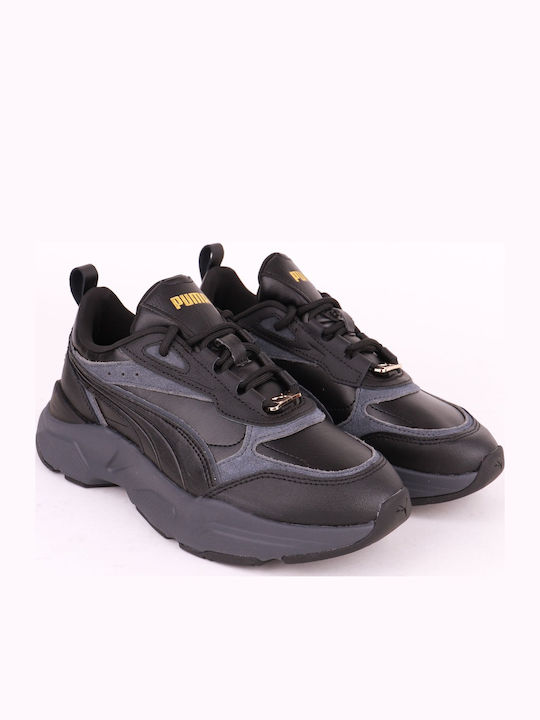 Cassia Lux Damen Chunky Sneakers Schwarz