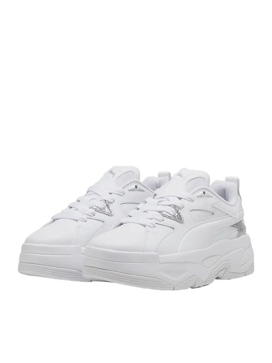 PUMA Adidași Chunky Alb Puma / Argintiu Puma