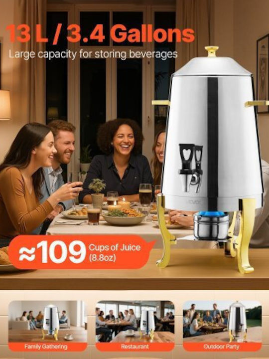 Vevor Dispenser Hot & Cold Beverages 13lt L29 x W29 x H53 cm