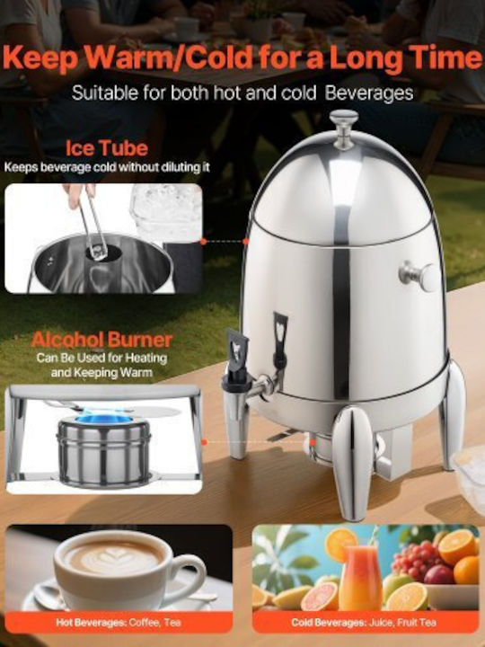 Vevor Dispenser Hot & Cold Beverages 12lt L28 x W28 x H52 cm