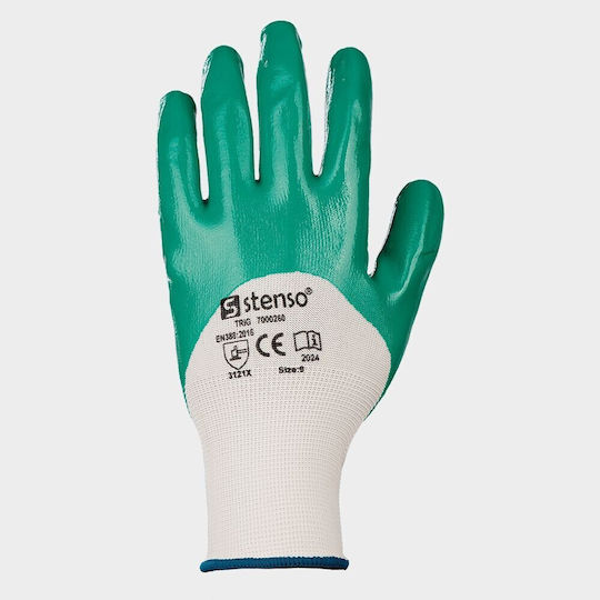 Stenso Arbeitshandschuhe Weiß Nitril/Polyester 1Stück