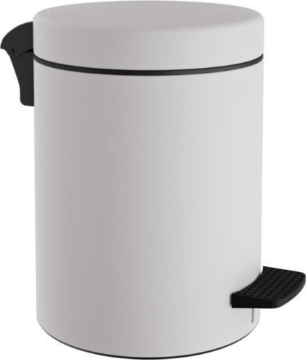 Pam & Co Μεταλλικό Καλαθάκι Μπάνιου Soft Close 5lt Λευκό