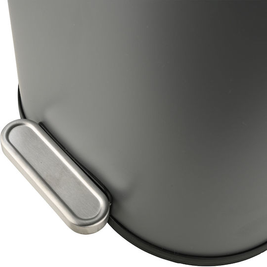 Ovoid 02-21443 Metallic Bathroom Bin Soft Close 6lt Gray
