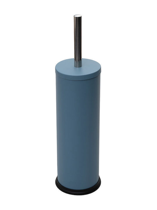 Estia Classic Metallic Bathroom Brush and Bin Set 5l Blue