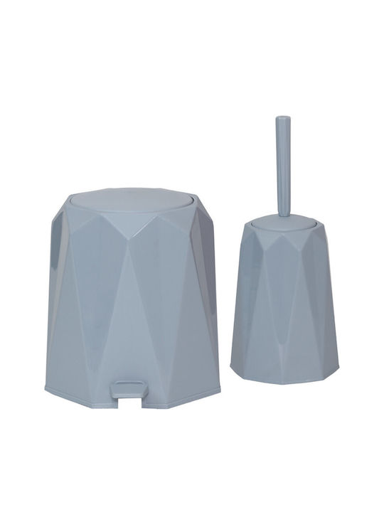 Viosarp Plastic Toilet Brush and Basket Set 5lt Beige